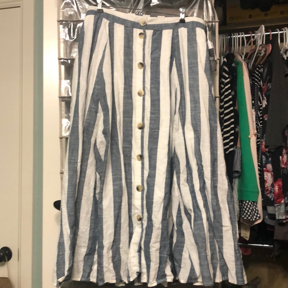 A-line button down skirt